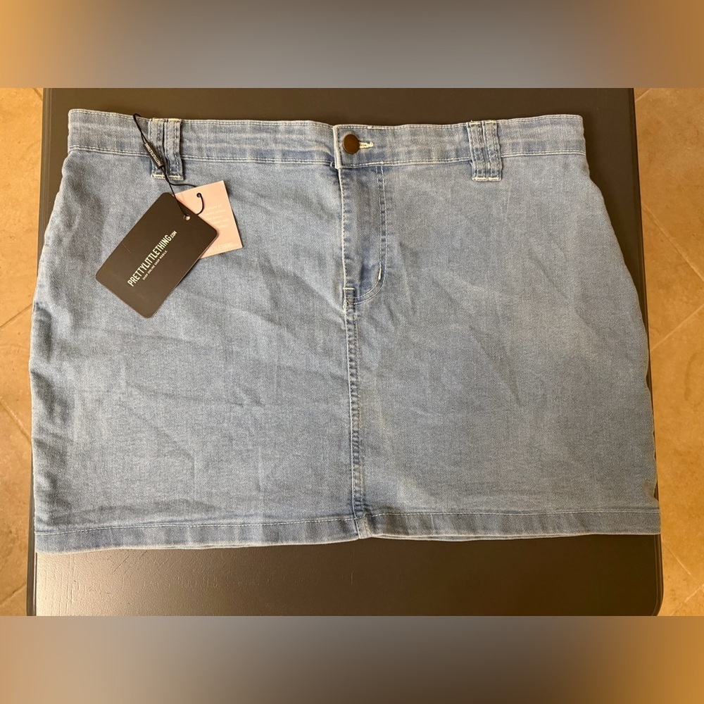 PrettyLittleThing Denim Blue Mini Skirt